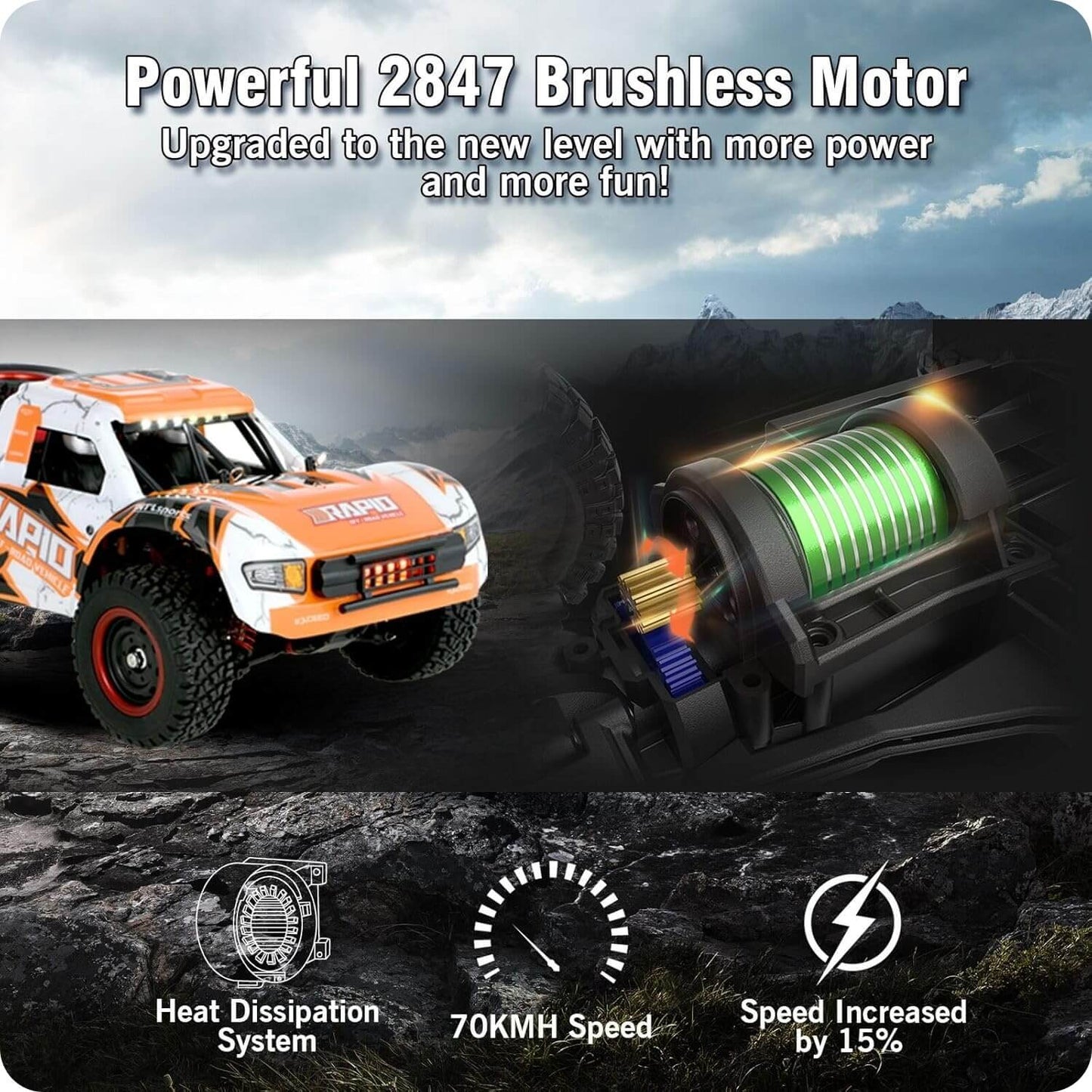 JJRC Q130 B 1/14 Brushless RC Car 70km/h High Speed 4WD Off Road 2.4G