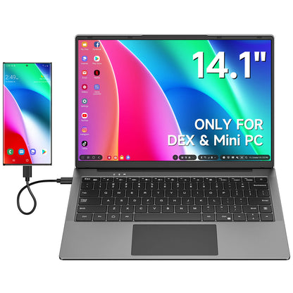 14.1 Inch Portable Monitor for Laptop 1200p HDR with Built-In Keyboard and Battery