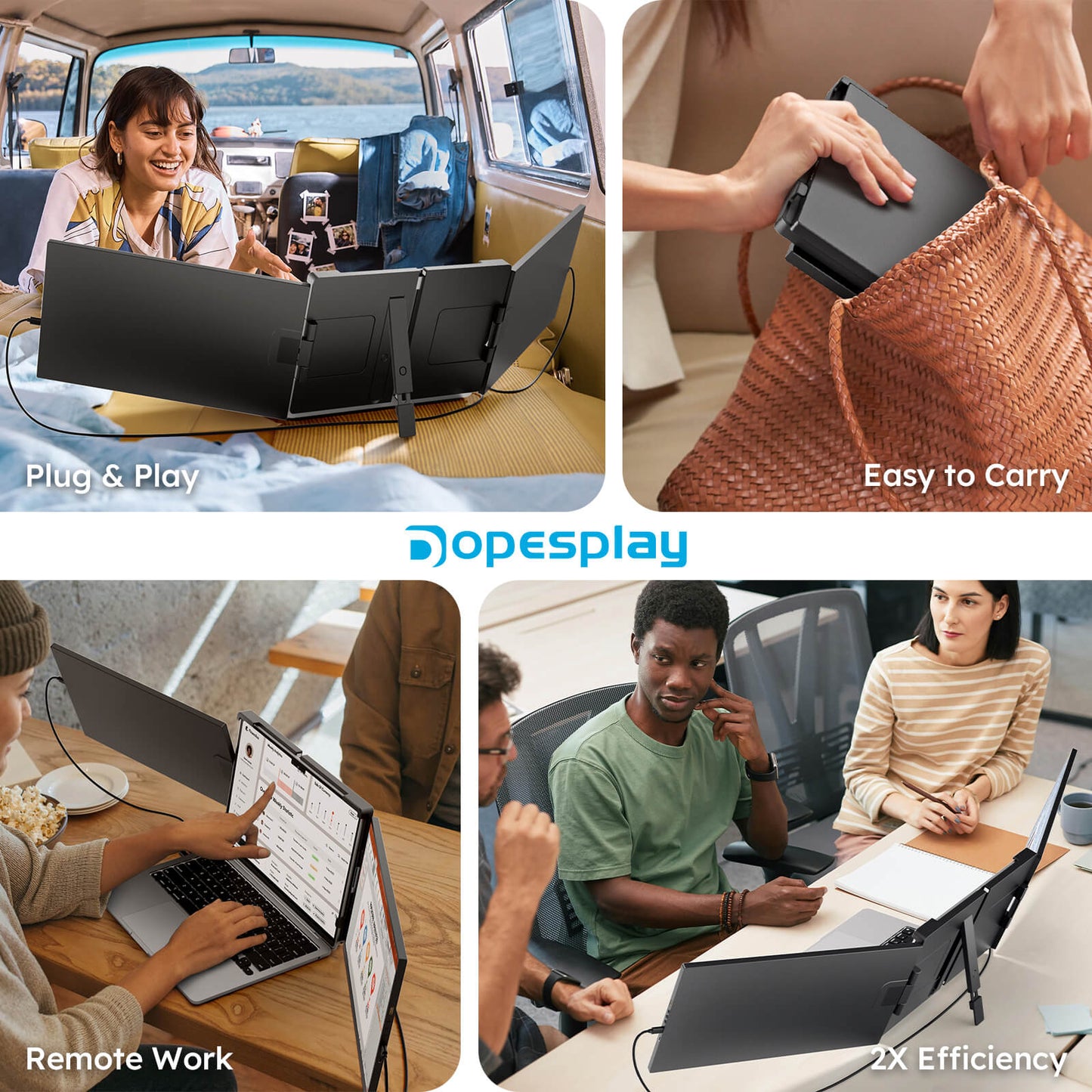 15.6 Inch 1920×1080 60Hz FHD Triple Portable Laptop Monitor Dual Screen Extender Portable IPS Display