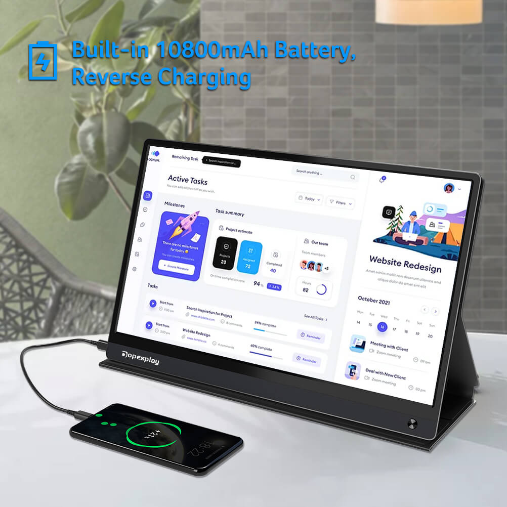 15.6'' 60HZ 1080P Touchscreen Battery Portable Monitor For Laptop