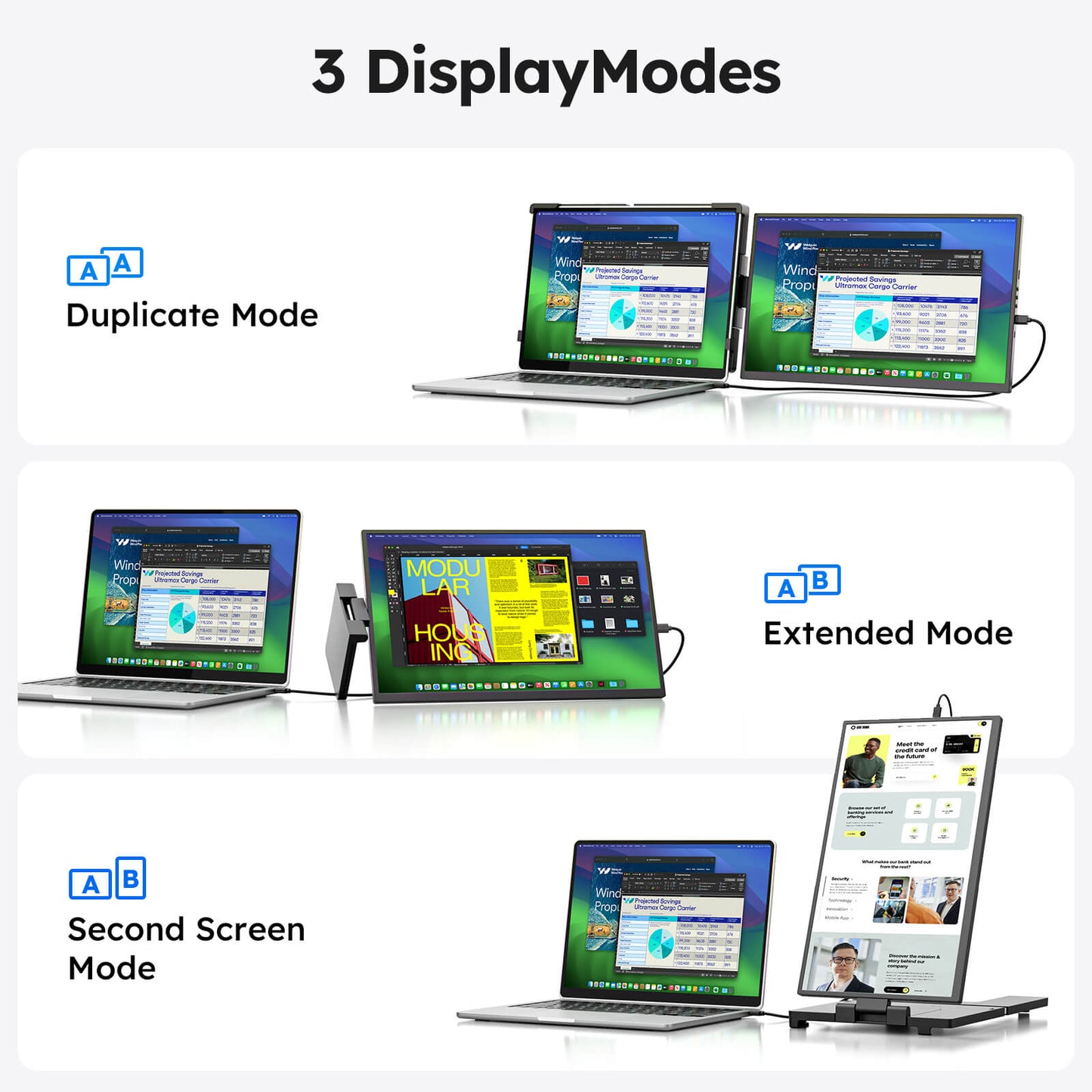 15.6 Inch FHD 1080P IPS Portable Dual Monitor for Laptop Plug and Play Travel Screen Extender Compatible with Mac Windows Android Chrome PS5 Xbox Switch