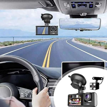 Three Channel 1080P Dash Cam with Night Vision and Parking Monitor