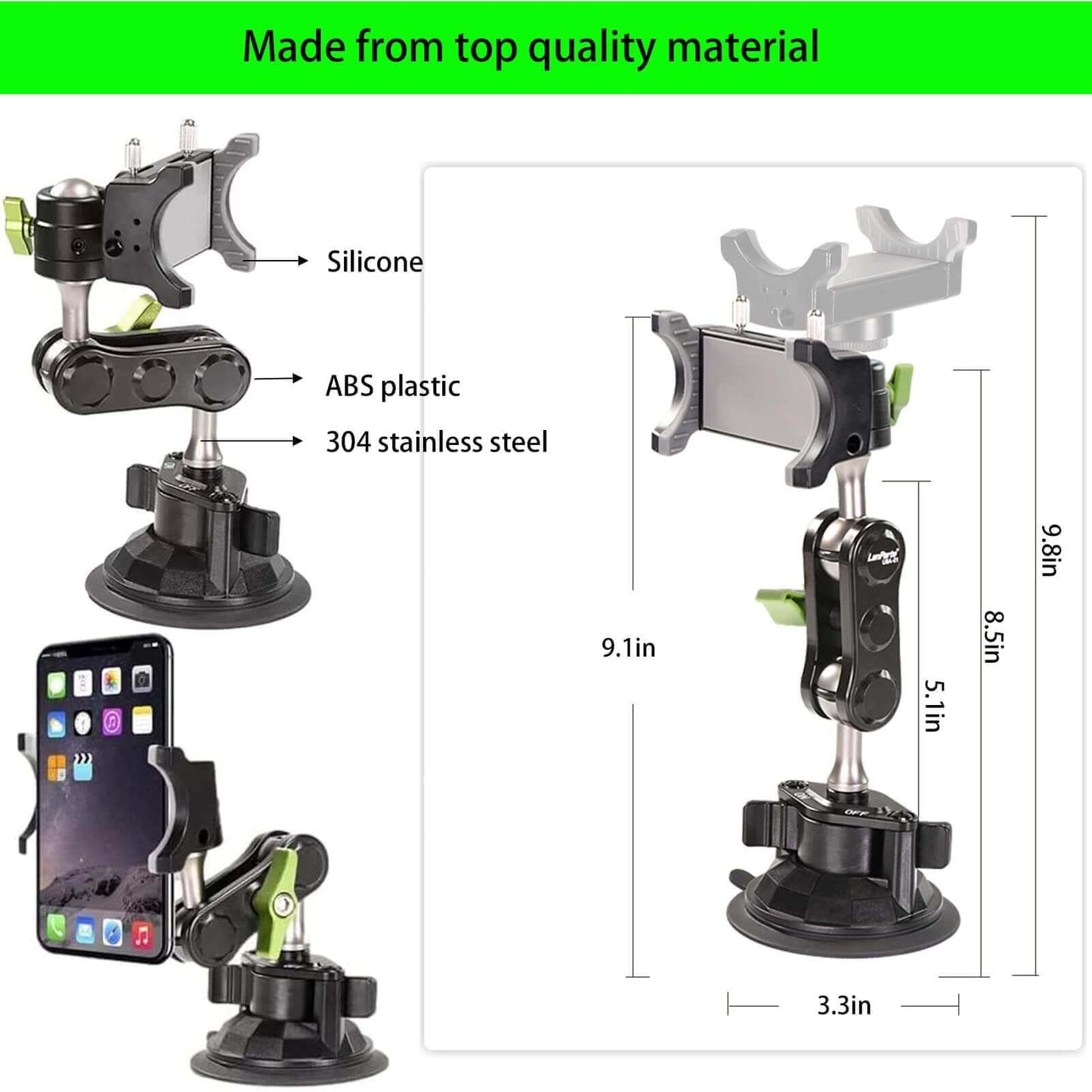 Universal 360 Degree Car Phone Holder with Suction Cup