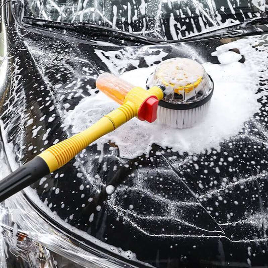 360° Car Rotary Wash Brush Kit - Automatic Rotating Adjustable High Pressure Vehicle Cleaning Brush