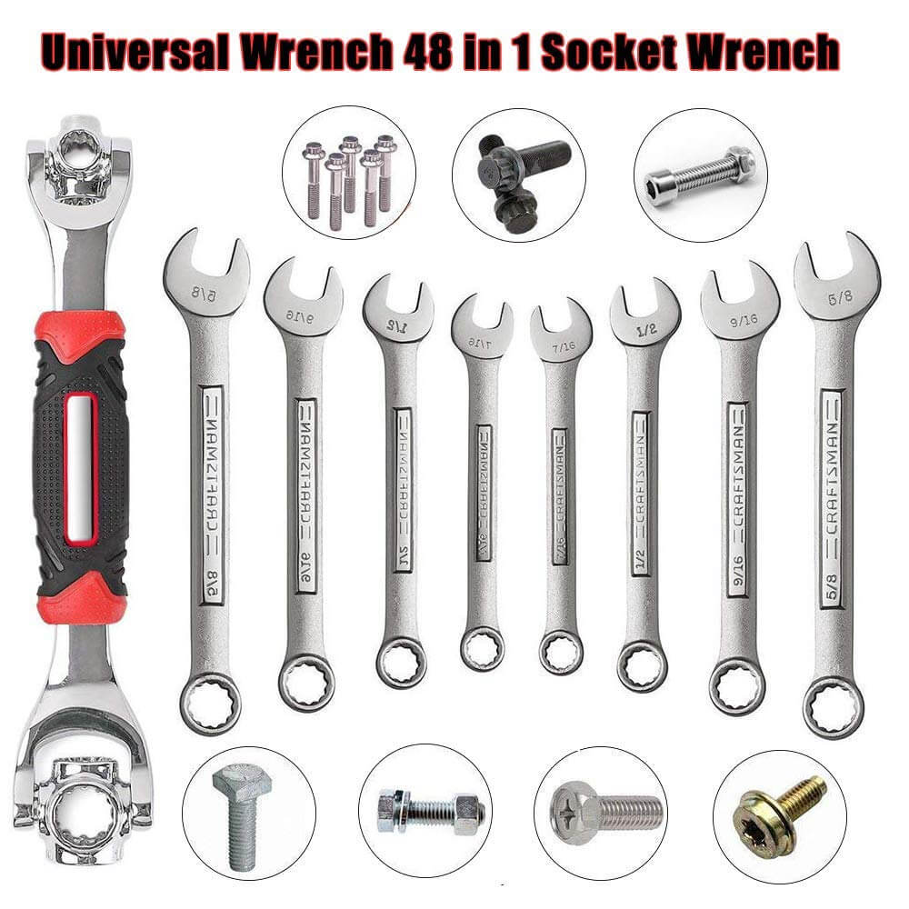 52 in 1 Universal Socket Wrench for Household Bicycle and Car Repairs