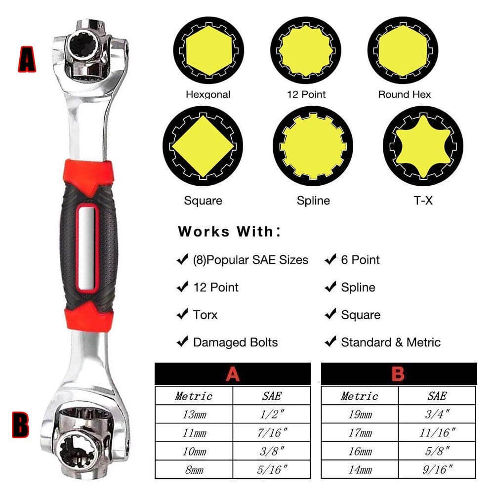 52 in 1 Universal Socket Wrench for Household Bicycle and Car Repairs