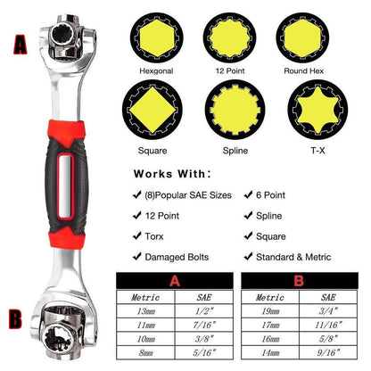 52 in 1 Universal Socket Wrench for Household Bicycle and Car Repairs