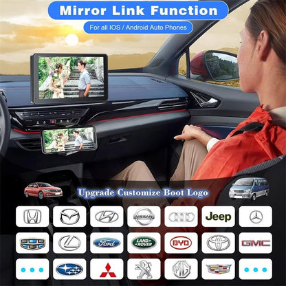 7-Inch Portable IPS Touchscreen CarPlay Mirror Link with Bluetooth Navigation and Voice Control