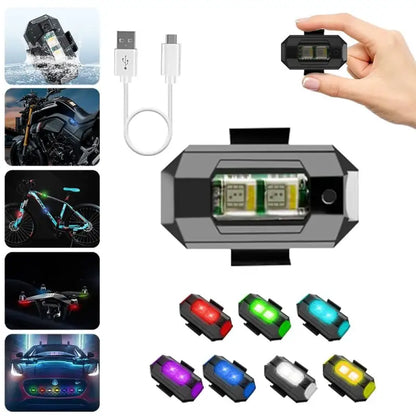 Motorcycle Rechargeable Multicolor LED Strobe Light