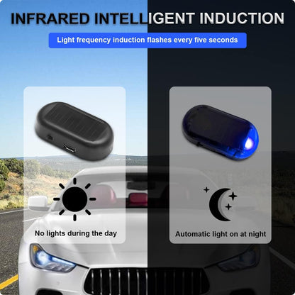 Car Anti-theft Simulation Warning Flashing Solar Light