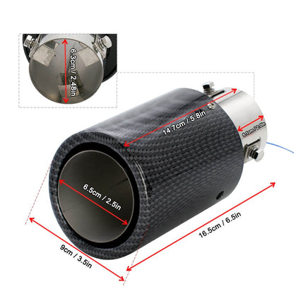 Car Universal Modified 35-63mm Carbon Fiber Exhaust Muffler