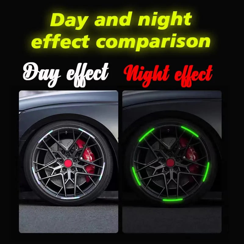 Reflective Wheel Hub Stickers for Cars Motorcycles and Bicycles High Visibility