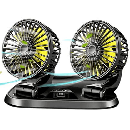 Dual Head USB Powered Car Fan for Adjustable Cooling