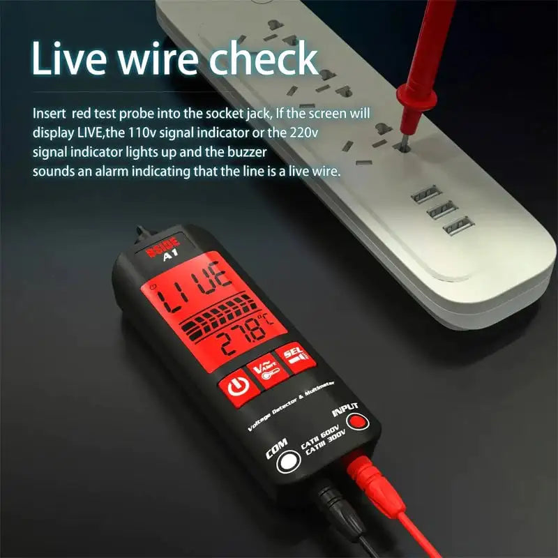 Fully Automatic Universal Digital Multimeter with LED Light and Live Wire Detection