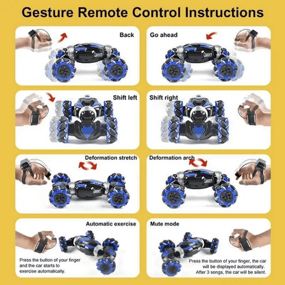 Gesture Sensing Stunt Remote Control Car with 360° Stunts and Lights