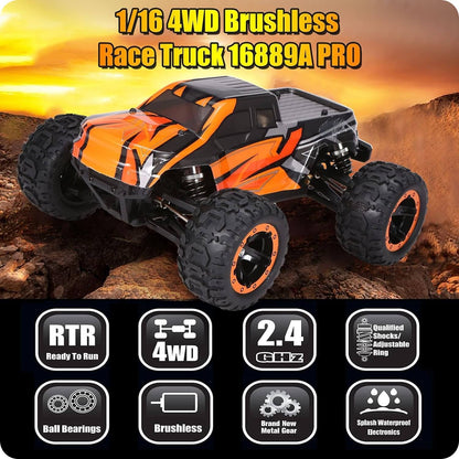 HBX 16889A Pro 1/16 4WD Brushless RC Car 45 km/h Off Road Vehicle