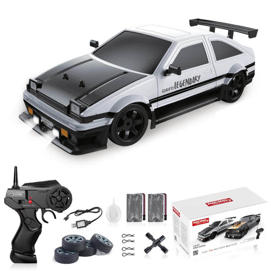 Original AE86 1:16 4WD RC Drift Car with LED Lights and Drift Wheels