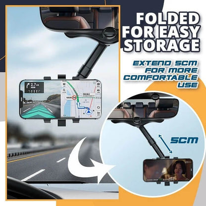 Rotatable Retractable Car Rearview Phone Holder