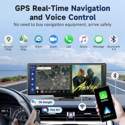 10.26-Inch Touchscreen Wireless CarPlay and Android Auto System with Dash Cam