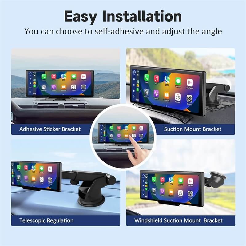 10.26-Inch Touchscreen Wireless CarPlay and Android Auto System with Dash Cam